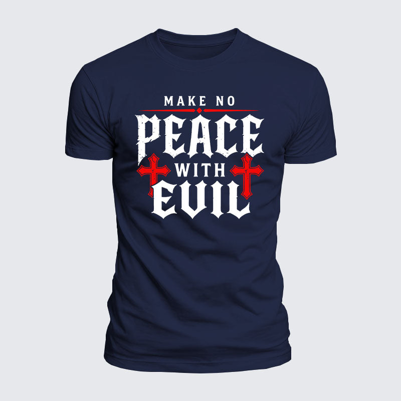 Luxe Mercerized Cotton Tee - Make No Peace with Evil Knight Templar Jerusalem Cross