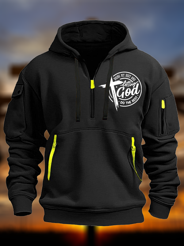 Doing My Best And Letting God Do The Rest Jesus God Christian Zipper Hoodies