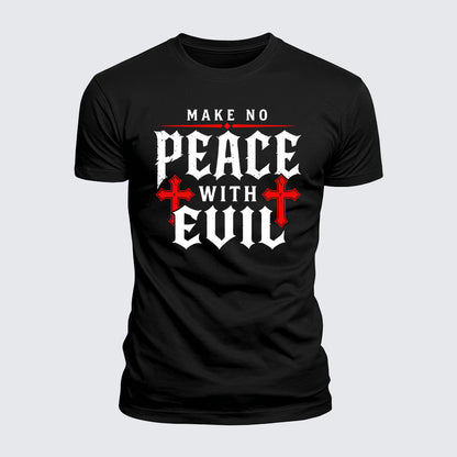 Luxe Mercerized Cotton Tee - Make No Peace with Evil Knight Templar Jerusalem Cross