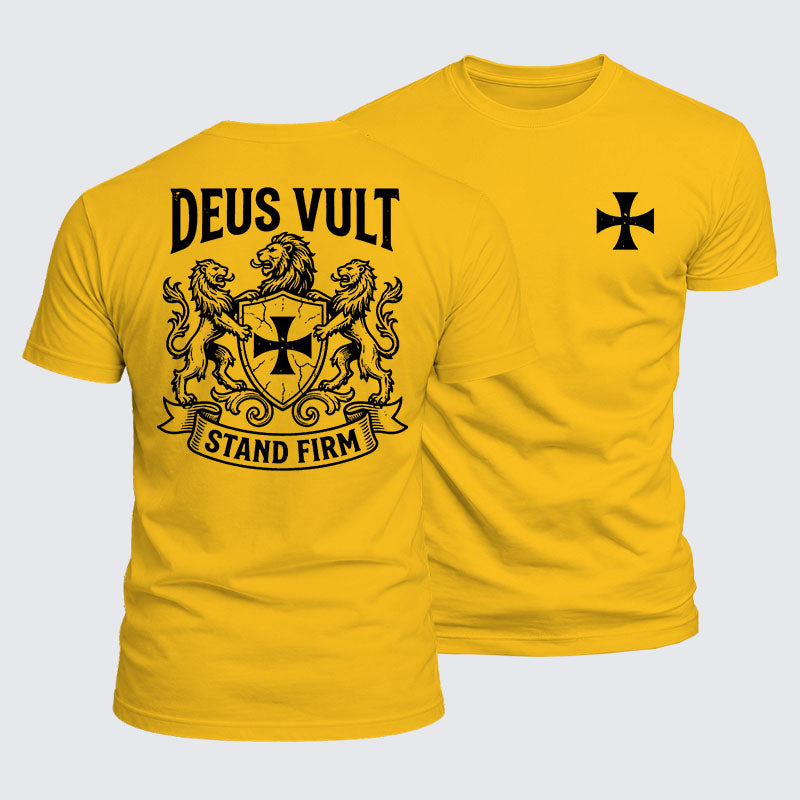 Luxe Mercerized Cotton Tee - Deus Vult  Stand Firm