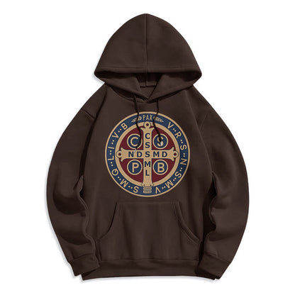 Classic Colored Style St. Benedict Protector Fleece Lined Polyester Hoodie