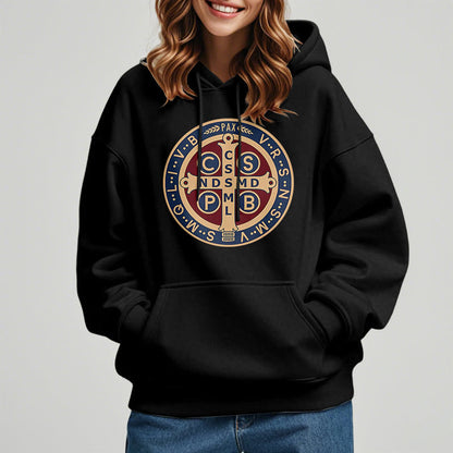 Classic Colored Style St. Benedict Protector Fleece Lined Polyester Hoodie