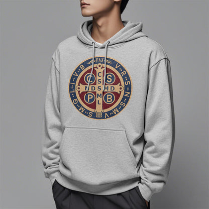 Classic Colored Style St. Benedict Protector Fleece Lined Polyester Hoodie