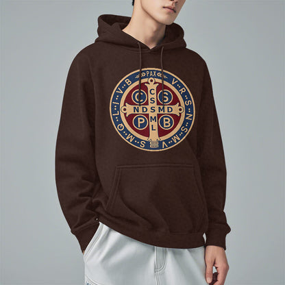 Classic Colored Style St. Benedict Protector Fleece Lined Polyester Hoodie