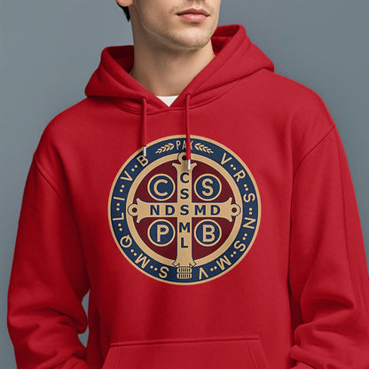 Classic Colored Style St. Benedict Protector Fleece Lined Polyester Hoodie