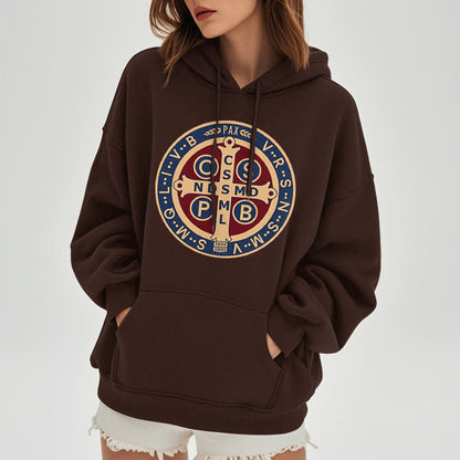 Classic Colored Style St. Benedict Protector Fleece Lined Polyester Hoodie