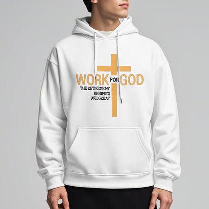 Classic Style Cross Work For God Fleece Lined Polyester Hoodie