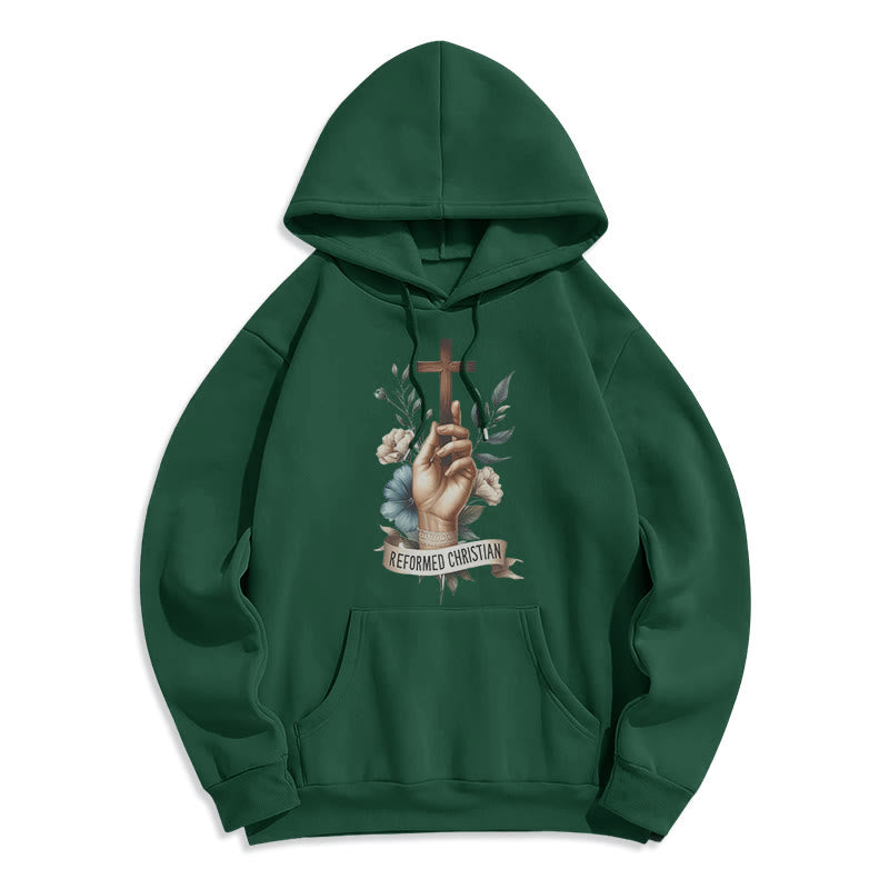 Classic Colored Style Reformed Christian Faith Fleece Lined Polyester Hoodie