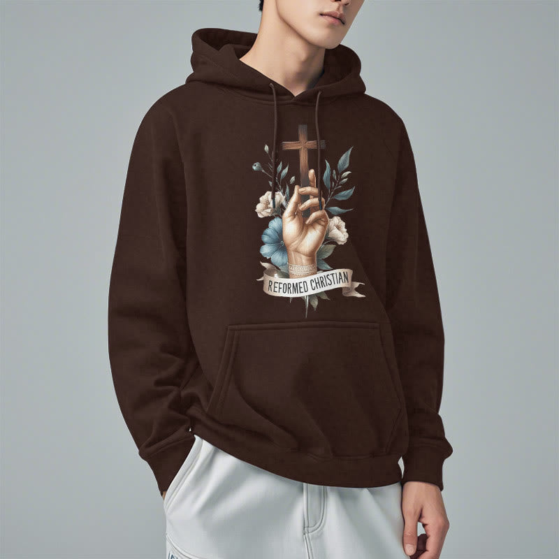 Classic Colored Style Reformed Christian Faith Fleece Lined Polyester Hoodie