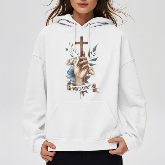 Classic Colored Style Reformed Christian Faith Fleece Lined Polyester Hoodie
