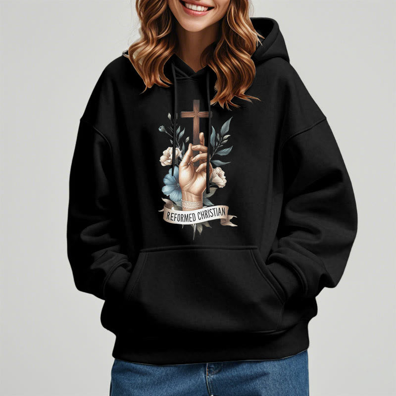 Classic Colored Style Reformed Christian Faith Fleece Lined Polyester Hoodie