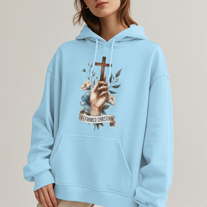 Classic Colored Style Reformed Christian Faith Fleece Lined Polyester Hoodie