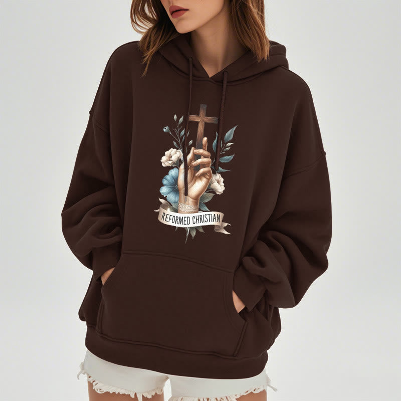 Classic Colored Style Reformed Christian Faith Fleece Lined Polyester Hoodie