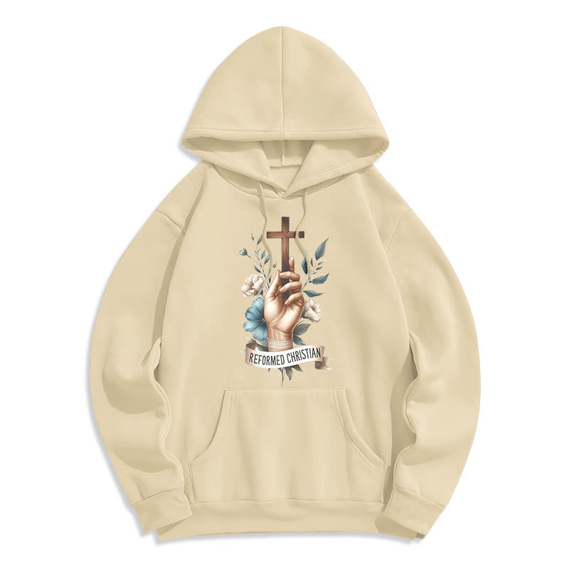 Classic Colored Style Reformed Christian Faith Fleece Lined Polyester Hoodie