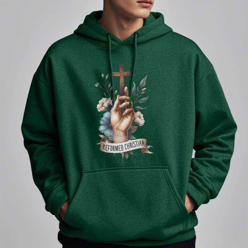 Classic Colored Style Reformed Christian Faith Fleece Lined Polyester Hoodie