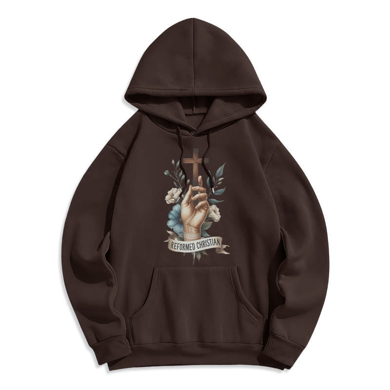 Classic Colored Style Reformed Christian Faith Fleece Lined Polyester Hoodie
