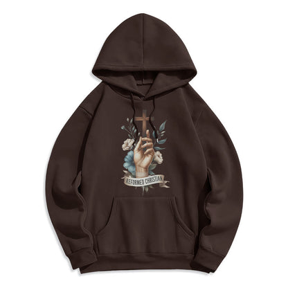 Classic Colored Style Reformed Christian Faith Fleece Lined Polyester Hoodie