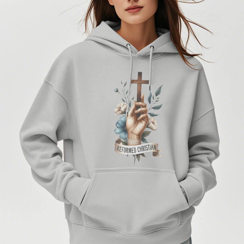 Classic Colored Style Reformed Christian Faith Fleece Lined Polyester Hoodie