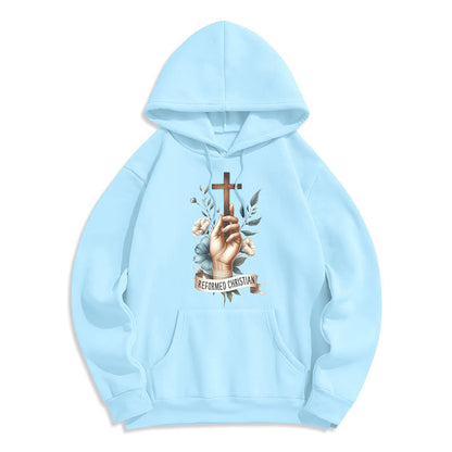 Classic Colored Style Reformed Christian Faith Fleece Lined Polyester Hoodie