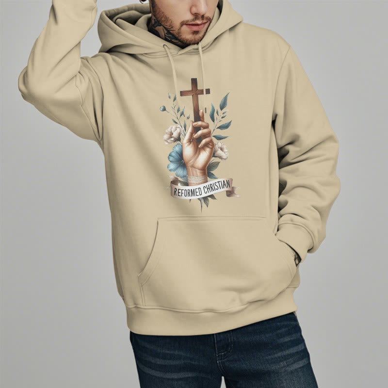 Classic Colored Style Reformed Christian Faith Fleece Lined Polyester Hoodie