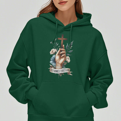 Classic Colored Style Reformed Christian Faith Fleece Lined Polyester Hoodie