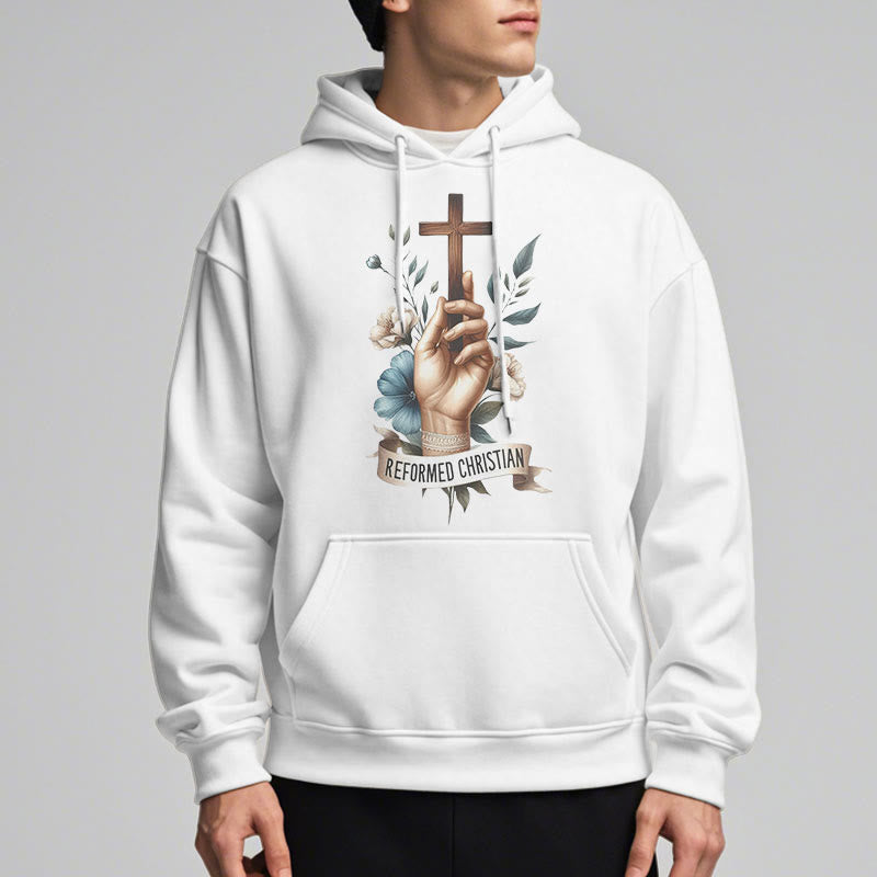 Classic Colored Style Reformed Christian Faith Fleece Lined Polyester Hoodie