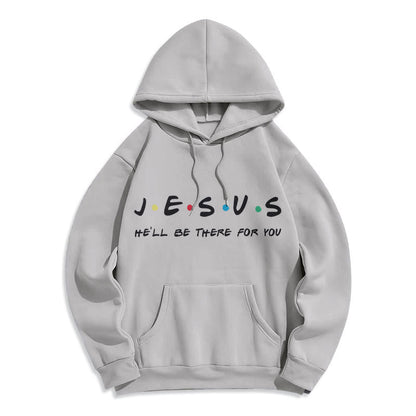 Modern Style Jesus He'll Be There For You Fleece Lined Polyester Hoodie