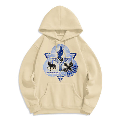 Modern Style St. Benedict Lamb Of God Dove Fleece Lined Polyester Hoodie