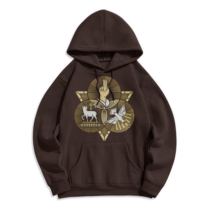 Modern Style St. Benedict Lamb Of God Dove Fleece Lined Polyester Hoodie
