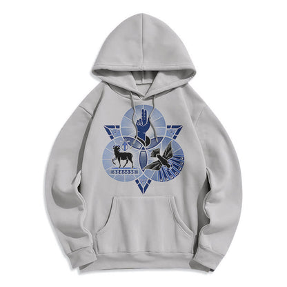 Modern Style St. Benedict Lamb Of God Dove Fleece Lined Polyester Hoodie