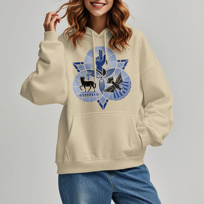 Modern Style St. Benedict Lamb Of God Dove Fleece Lined Polyester Hoodie