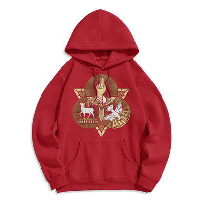 Modern Style St. Benedict Lamb Of God Dove Fleece Lined Polyester Hoodie