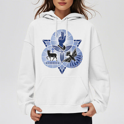 Modern Style St. Benedict Lamb Of God Dove Fleece Lined Polyester Hoodie