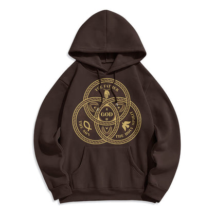 Classic Style Sacred Trinity Unity Fleece Lined Polyester Hoodie