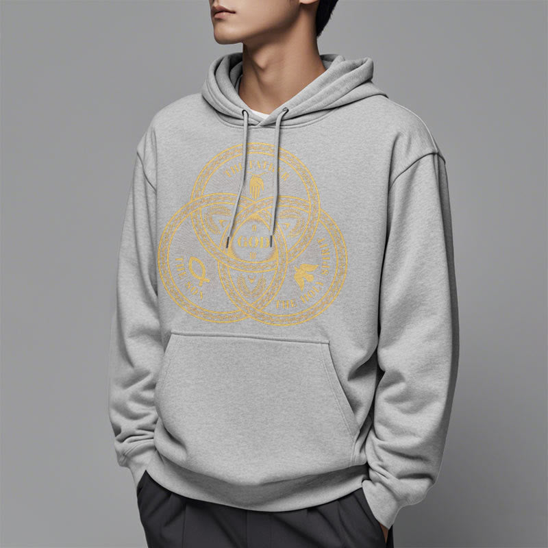 Classic Style Sacred Trinity Unity Fleece Lined Polyester Hoodie