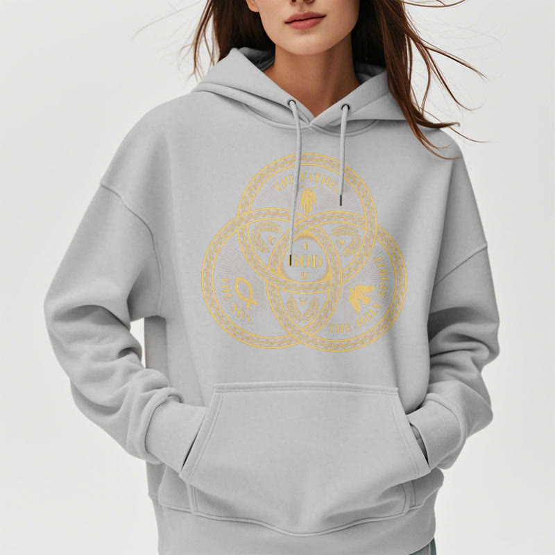 Classic Style Sacred Trinity Unity Fleece Lined Polyester Hoodie
