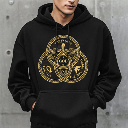 Classic Style Sacred Trinity Unity Fleece Lined Polyester Hoodie