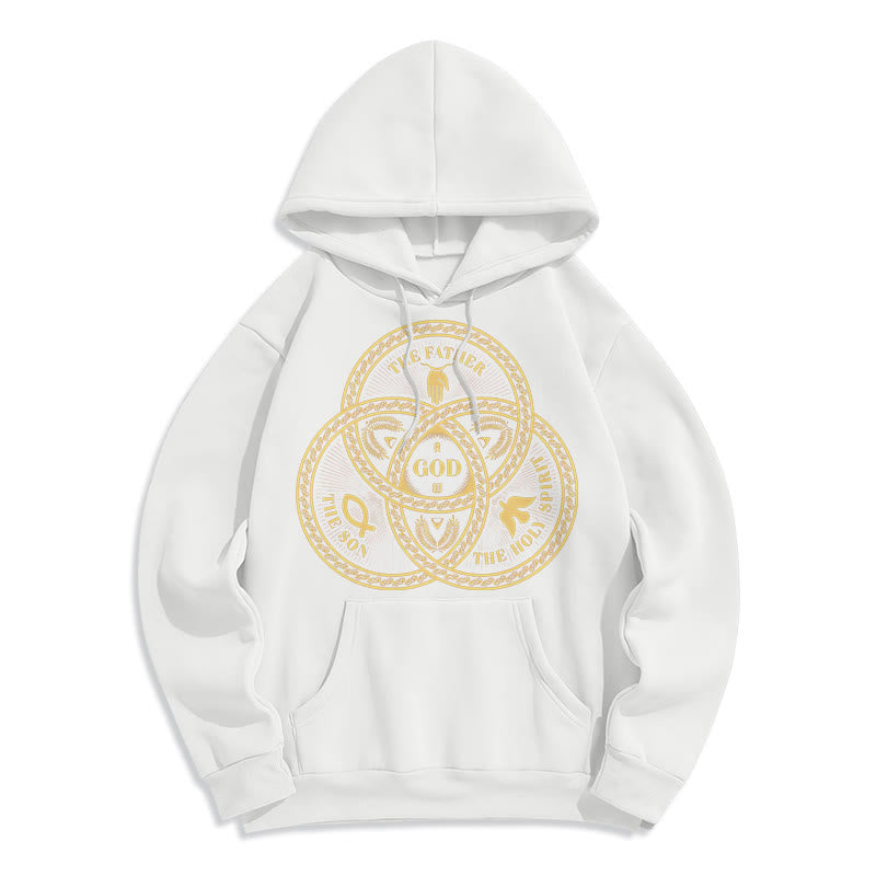 Classic Style Sacred Trinity Unity Fleece Lined Polyester Hoodie