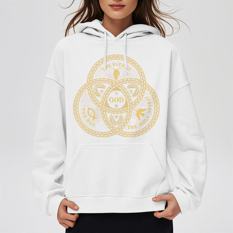 Classic Style Sacred Trinity Unity Fleece Lined Polyester Hoodie
