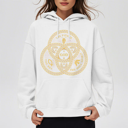 Classic Style Sacred Trinity Unity Fleece Lined Polyester Hoodie