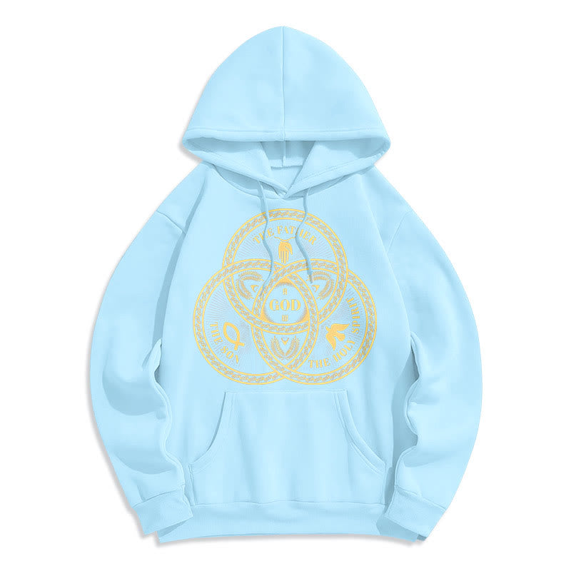 Classic Style Sacred Trinity Unity Fleece Lined Polyester Hoodie