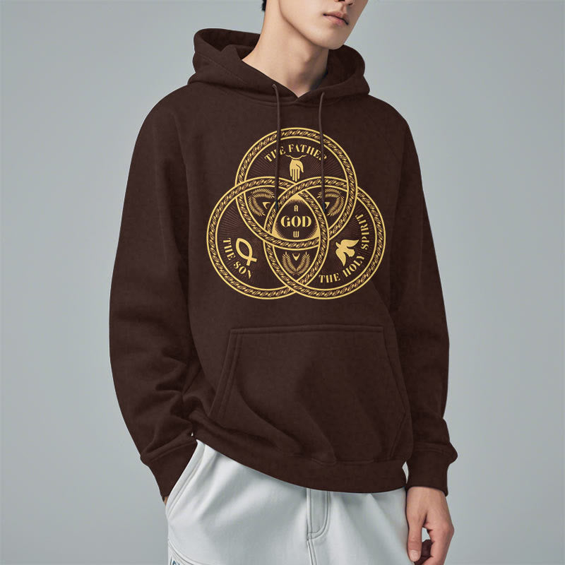 Classic Style Sacred Trinity Unity Fleece Lined Polyester Hoodie