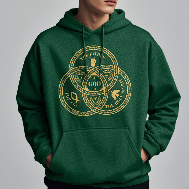 Classic Style Sacred Trinity Unity Fleece Lined Polyester Hoodie