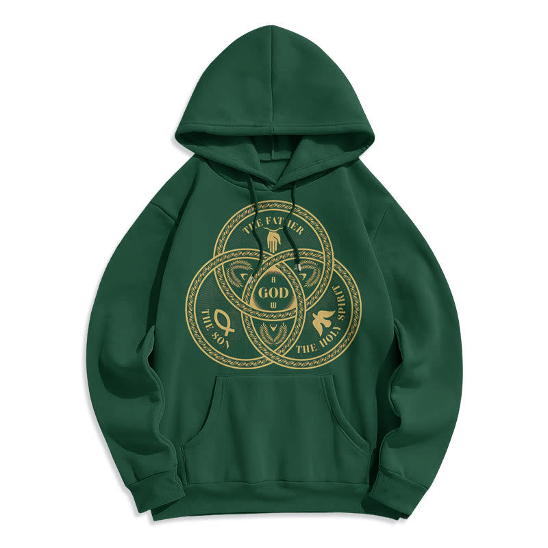 Classic Style Sacred Trinity Unity Fleece Lined Polyester Hoodie