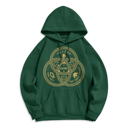 Classic Style Sacred Trinity Unity Fleece Lined Polyester Hoodie