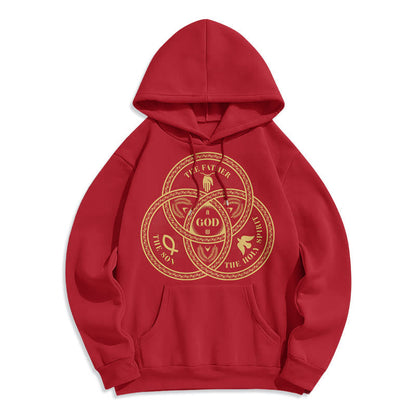 Classic Style Sacred Trinity Unity Fleece Lined Polyester Hoodie