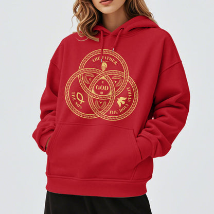 Classic Style Sacred Trinity Unity Fleece Lined Polyester Hoodie