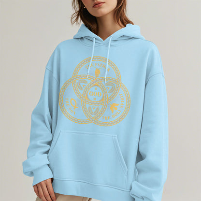 Classic Style Sacred Trinity Unity Fleece Lined Polyester Hoodie