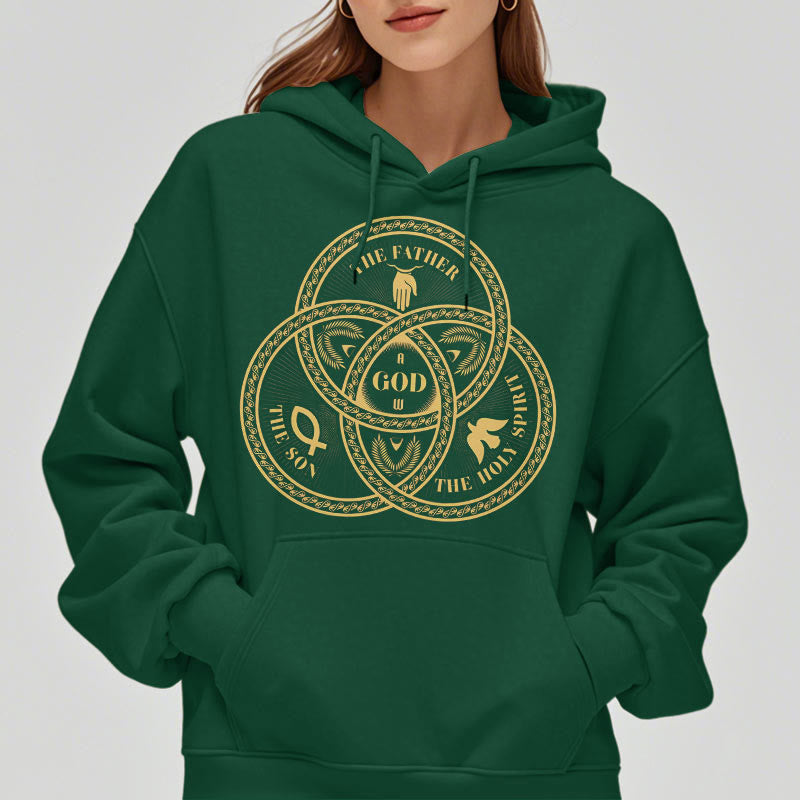 Classic Style Sacred Trinity Unity Fleece Lined Polyester Hoodie