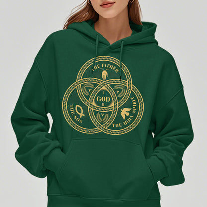 Classic Style Sacred Trinity Unity Fleece Lined Polyester Hoodie
